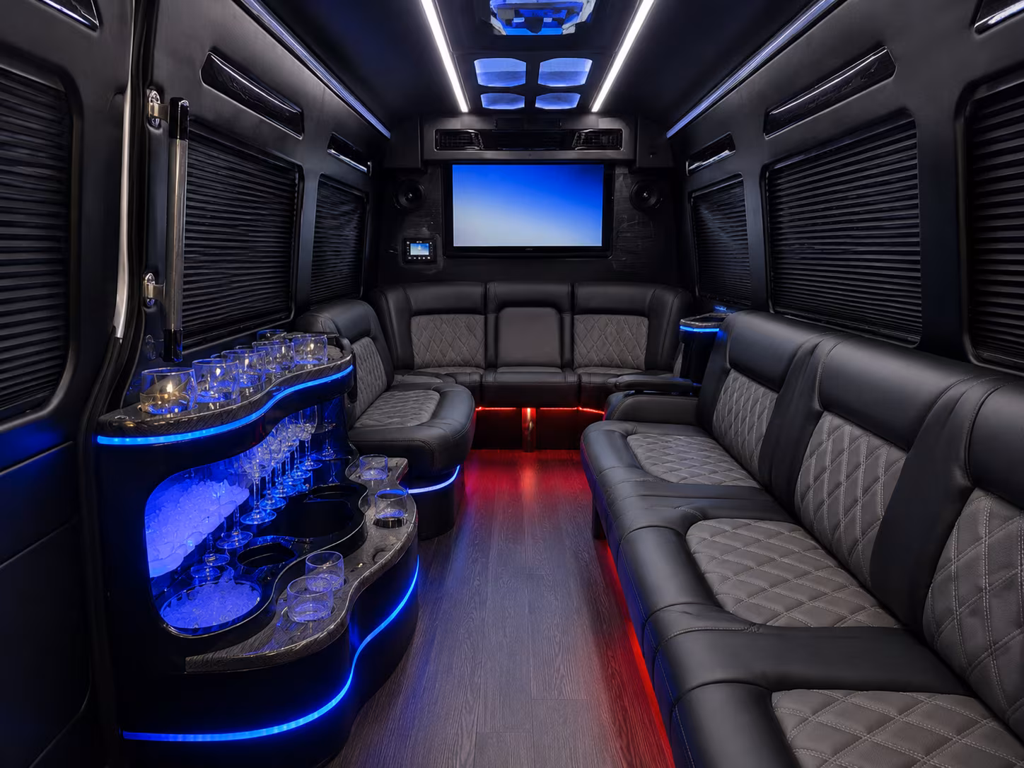 pompano beach sprinter limousine interior